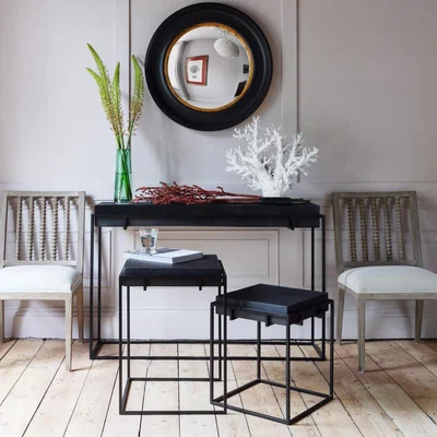 Graham & Green Noah Black Iron Console Table