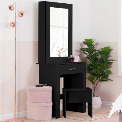 Happy Beds Evelyn - Dressing Table - Black - Wooden - Happy Beds