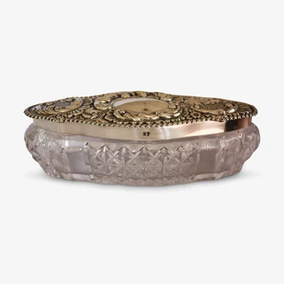 John Lewis VF Jewellery Second Hand Silver Top Embossed Dressing Table Jar, Dated Birmingham 1904