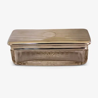 John Lewis VF Jewellery Second Hand Silver Top Rectangular Dressing Table Jar, Dated Birmingham 1916