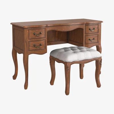 John Lewis Laura Ashley Montpellier Dressing Table & Stool Set, Walnut