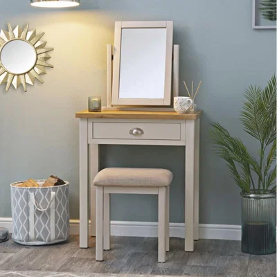 Knees Ruskin Oak Dressing Table - Dove Grey 
