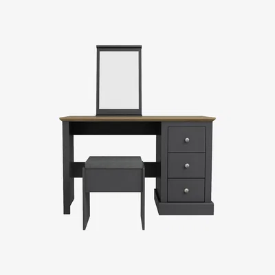 La Redoute Wooden Dressing Table with Mirror and Stool