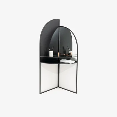 La Redoute Palazzo Corner Dressing Table in Metal & Glass
