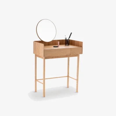 La Redoute Latti Ash and Ash Veneer Dressing Table with 2 Drawers