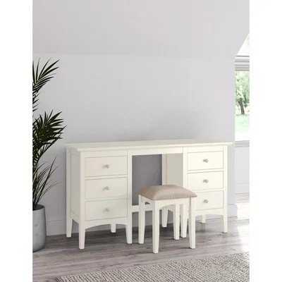 Marks & Spencer M&S Hastings Dressing Table & Stool - Soft White, Soft White,Mid Blue,White