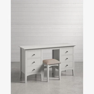 Marks & Spencer Hastings Grey Dressing Table & Stool, Grey
