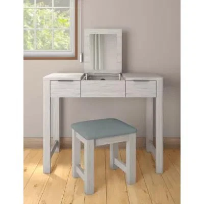 Marks & Spencer M&S Cora Dressing Table & Stool - Grey, Grey