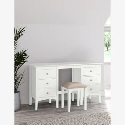Marks & Spencer Gallery Direct Hastings Dressing Table & Stool - Soft White, Soft White