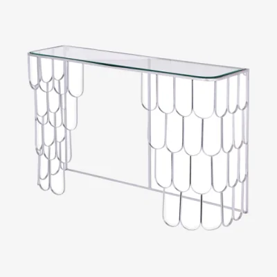 My Furniture Pimlico White Glass Dressing Table with 2 Legs