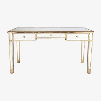 OKA OKA, Versailles Dressing Table - Antiqued Mirror, Dressing Tables, Glass/Metal