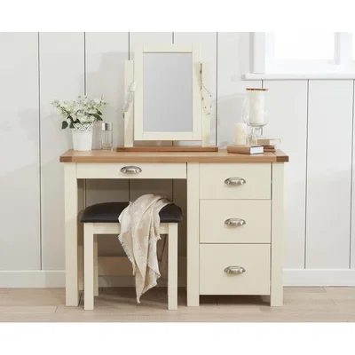 Oak&More Somerset Oak and Cream Dressing Table Set