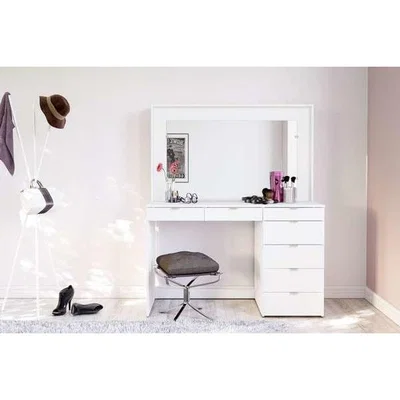 Oak&More Chlo 7 Drawer Dressing Table in White