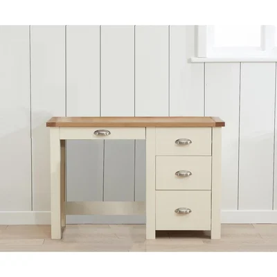 Oak&More Somerset Oak and Cream Single Pedestal Dressing Table