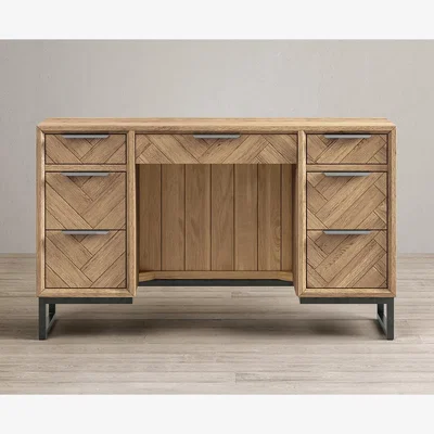 Oak&More Herringbone Solid Oak Dressing Table