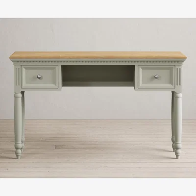 Oak&More Francis Oak and Soft Green Painted Dressing Table
