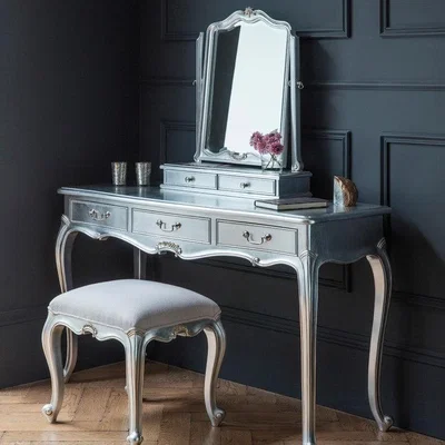 Olivia's Gallery Direct Chic Dressing Table in Silver