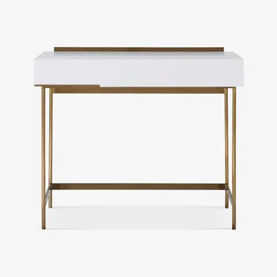 Olivia's Gillmore Alberto White With Brass Accent Dressing Table