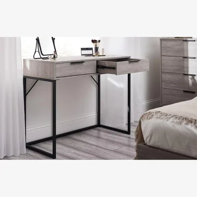 Downtown Julian Bowen Bali 2 Drawer Dressing Table/Desk - Grey Oak In GreyOak