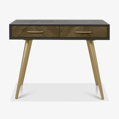 Downtown Downtown Alberta Dressing Table, Brass, Chevron