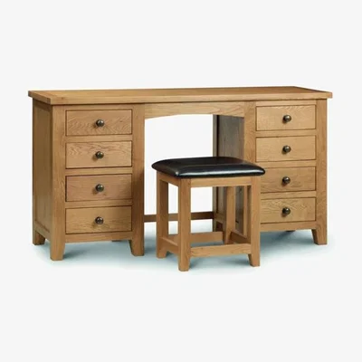 Downtown Julian Bowen Marlborough Oak Twin Pedestal Dressing Table