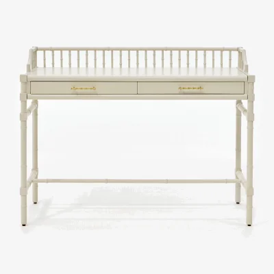 Oliver Bonas Bambou Cream Mahogany Desk & Dressing Table