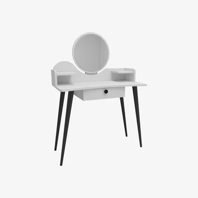 The Range Ambrose Makeup Vanity Table with Mirror - White / Melamine Metal Particle Board Plastic PVC