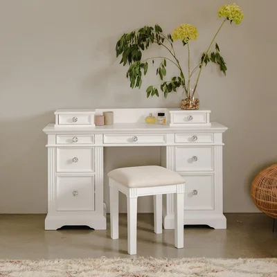 The Range Gainsborough Dressing Table with Extension Drawers - White