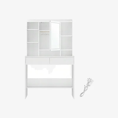The Range VASAGLE Dressing Vanity Table with LED Lights - White