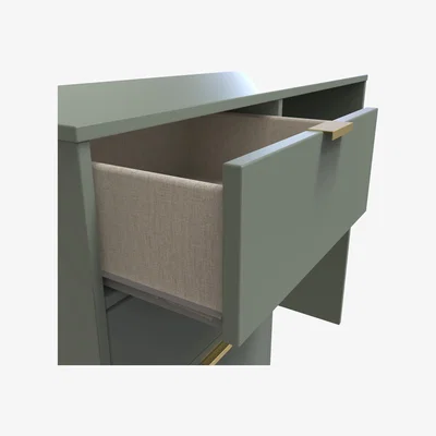 The Range Hong Kong Ready Assembled (Gold Hairpin Legs) 4 Drawer Vanity - Reed Green
