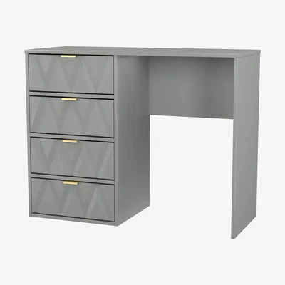 The Range Diamond Ready Assembled 4 Drawer Vanity - Dusk Grey / Smooth Matt