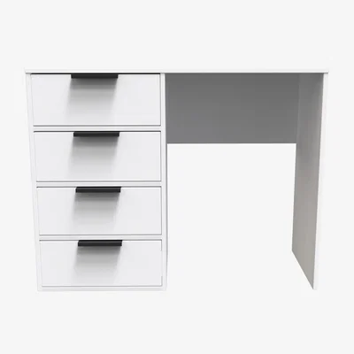 The Range Diego Ready Assembled (Black Sleigh Legs) 4 Drawer Vanity - White Matt