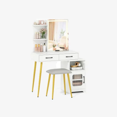 The Range Vanity Set with Lights - White