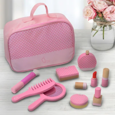The Range Wooden Travel Vanity Set Makeup Kit Pretend Play - Pink