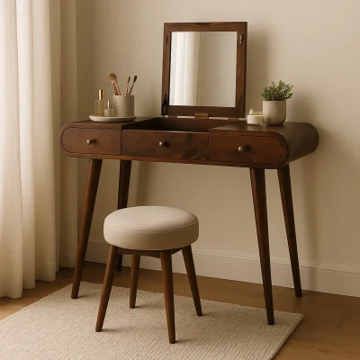 The Range Solid Wood Chestnut Mirror Dressing Table - Chestnut