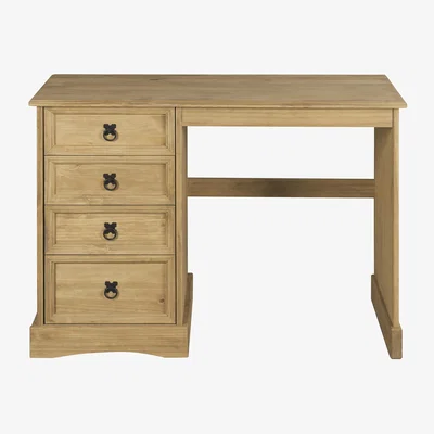 The Range Corona Dressing Table 4 Drawer - Waxed Pine