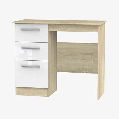 The Range Contrast Ready Assembled Vanity - White Gloss & Bardolino Oak