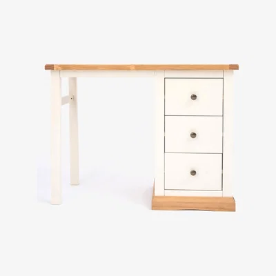 The Range Trevi 3 Drawer Dressing Table - White / Brass Knob