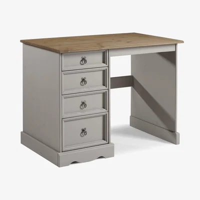 The Range Corona Grey Wax Dressing Table - Distressed Grey Wax