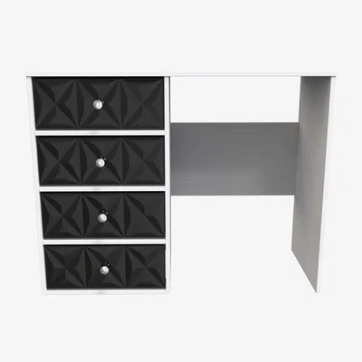 The Range Pixel Ready Assembled 4 Drawer Vanity - Deep Black & White Matt