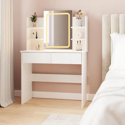 The Range Sadie LED Mirror Dressing Table - White