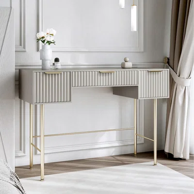 The Range Lara Dressing Table  - Mocha/Gold