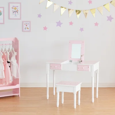 The Range Kids Fashion Twinkle Star Prints Kate Play Vanity with Storage - White