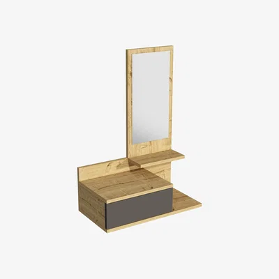 The Range Cielo Dresuar with Drawer and Mirror - Anthracite & Sapphire Oak