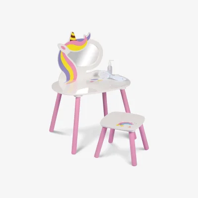 The Range The Magic Toy Shop Unicorn Themed Vanity Table Set with Mirror And Stool - Pink