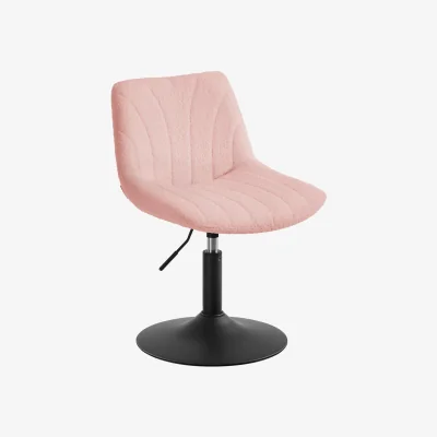 The Range Adjustable Pink Dressing Table Stool With Backrest  -  Pink