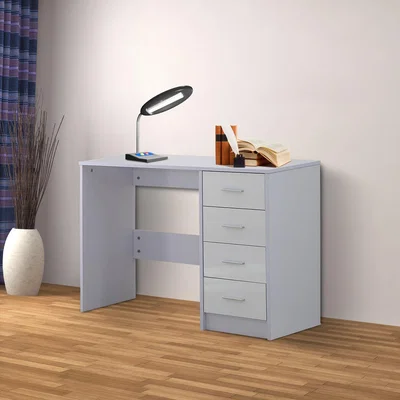The Range High Gloss 4 Drawer Vanity Dressing Table - White