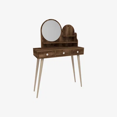 The Range Vetone Makeup Vanity Table with Mirror - Light Walnut