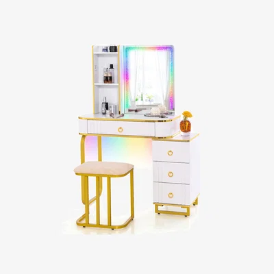 The Range LED Vanity Set Dimmable Makeup Table - White