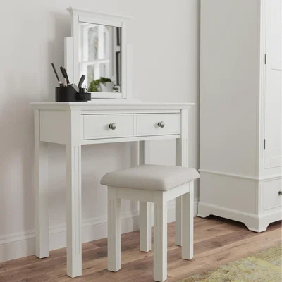The Range Brooklea 2 Storage Drawer Dressing Table Vanity Desk   - White